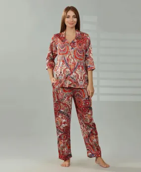 Geometry Print Satin Set