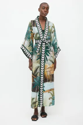 Green Caribe Bambala Belted Robe