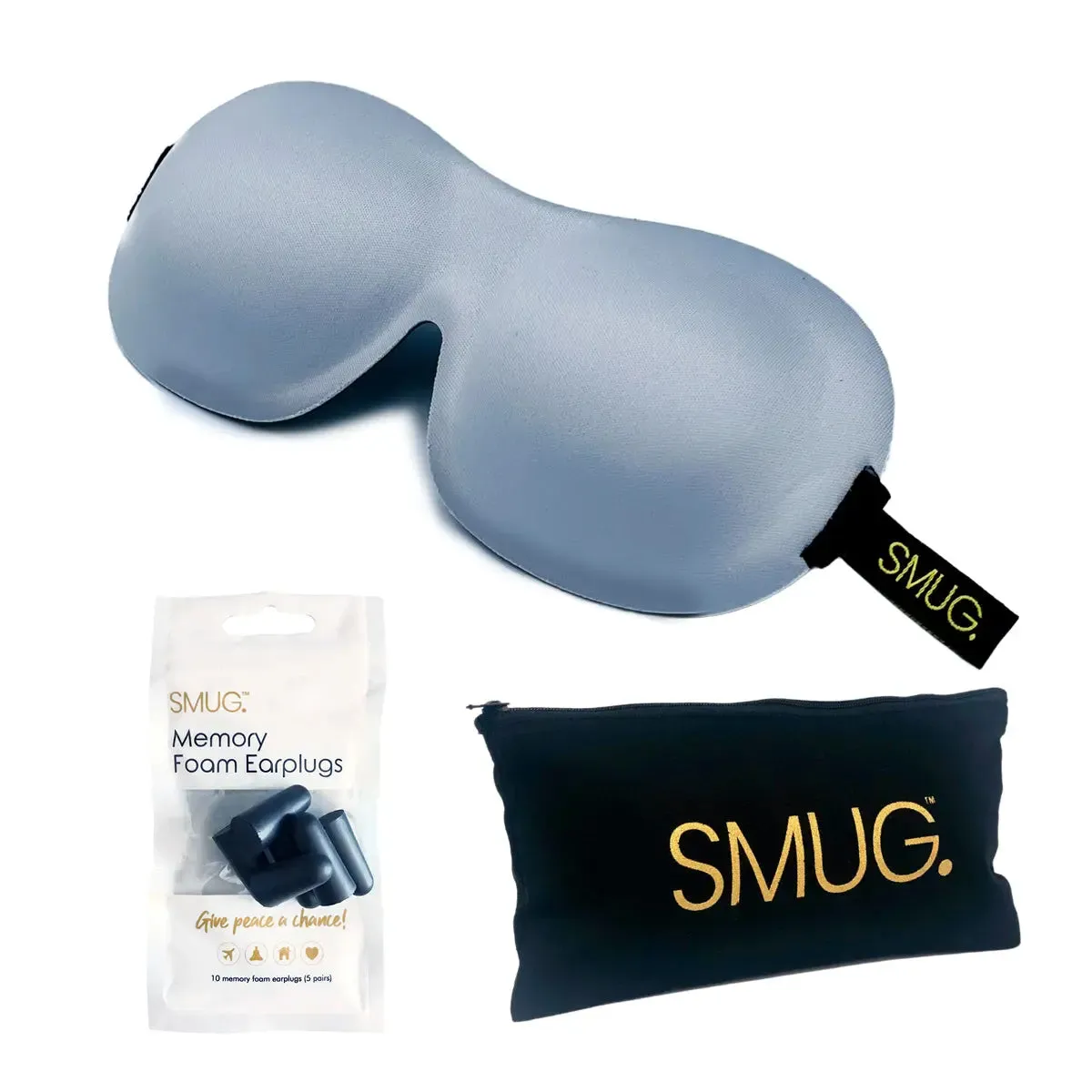 Grey Contoured 3D Blackout Sleep Mask