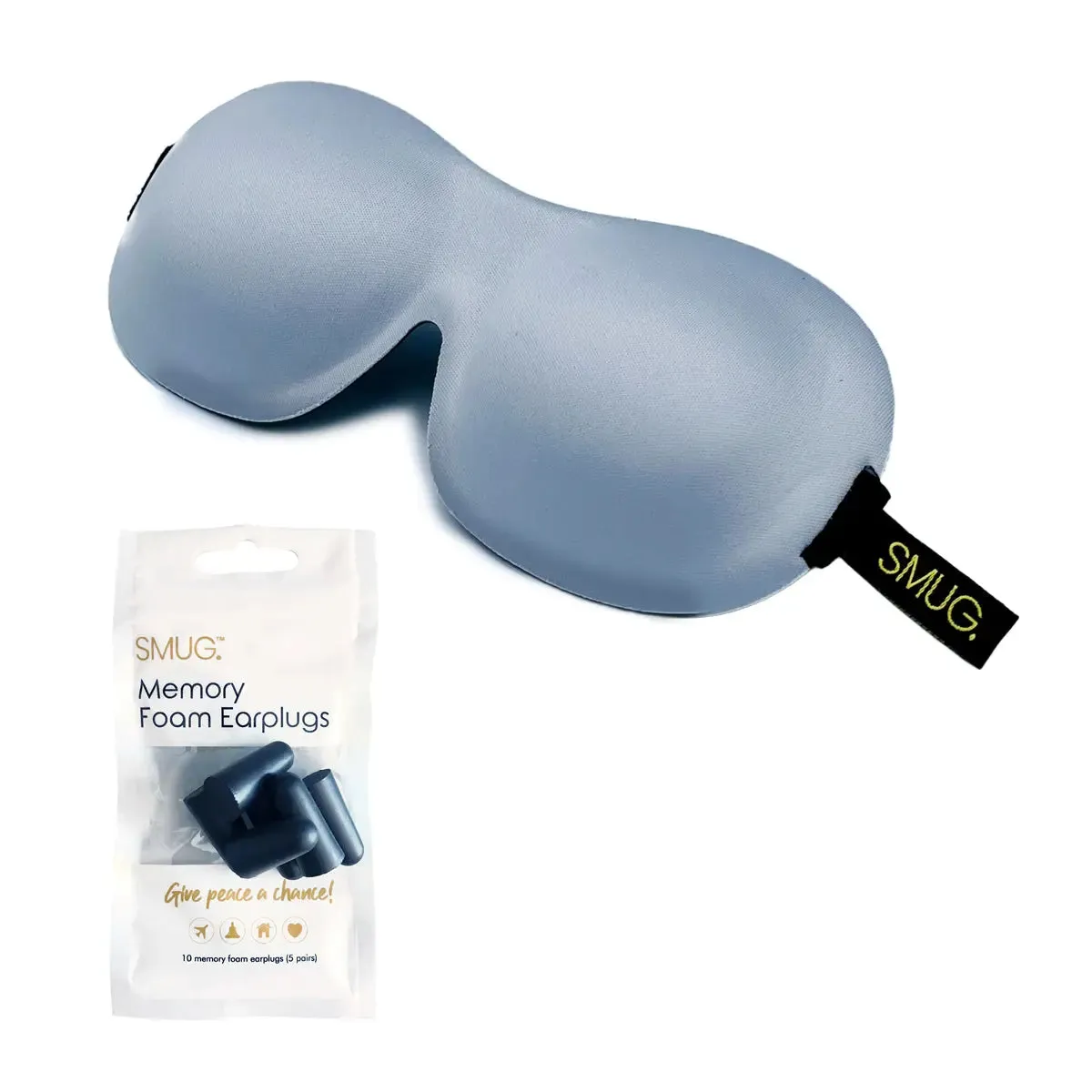 Grey Contoured 3D Blackout Sleep Mask