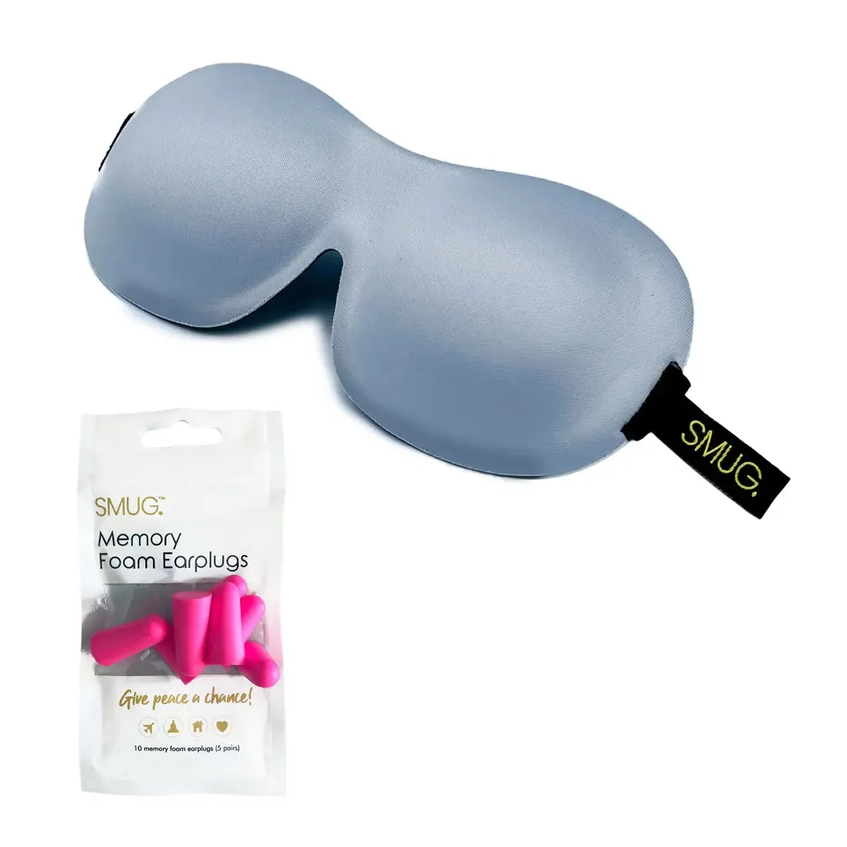 Grey Contoured 3D Blackout Sleep Mask