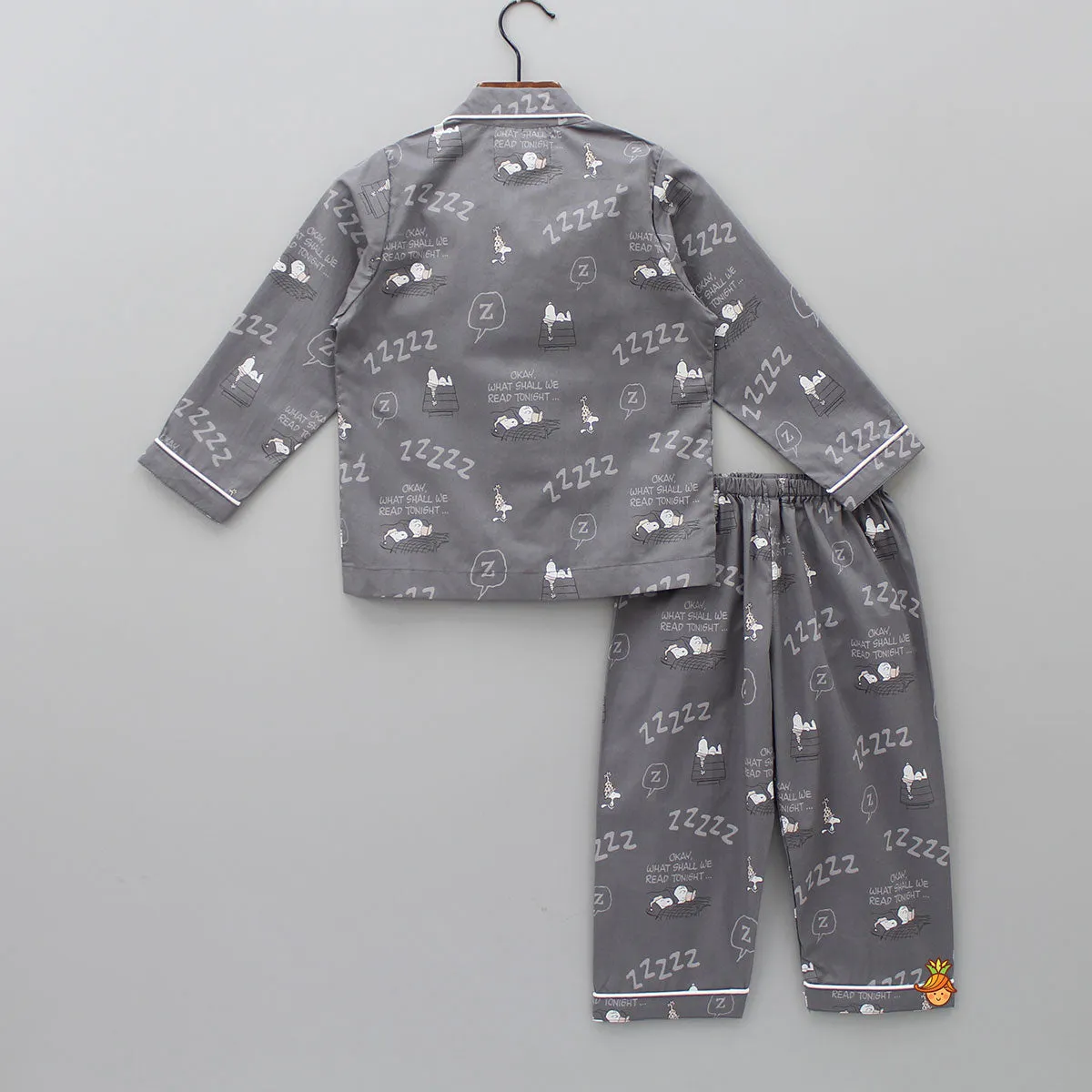 Grey Snoop Dog Printed Sleepwear