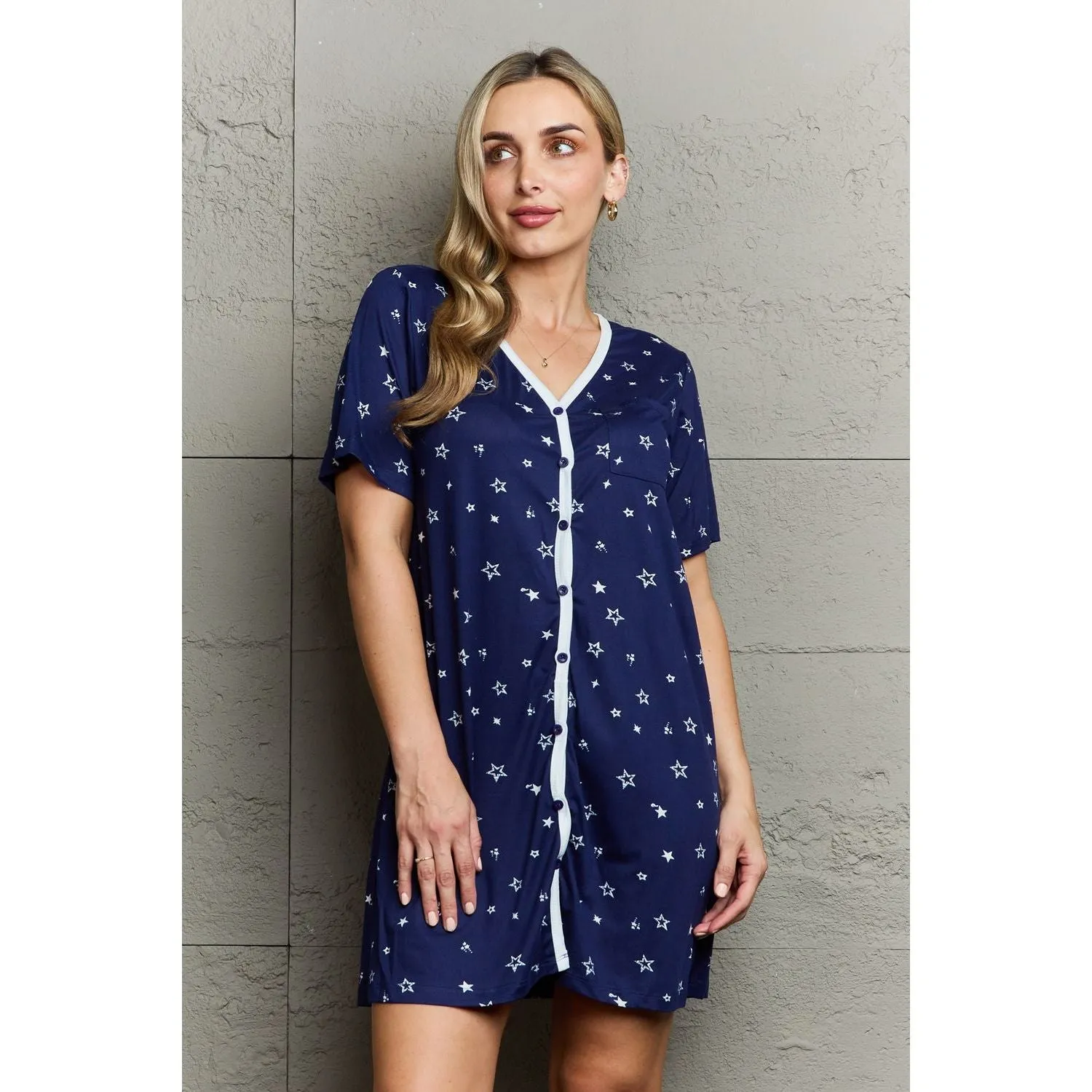 Karly Button Down Sleepwear Dress