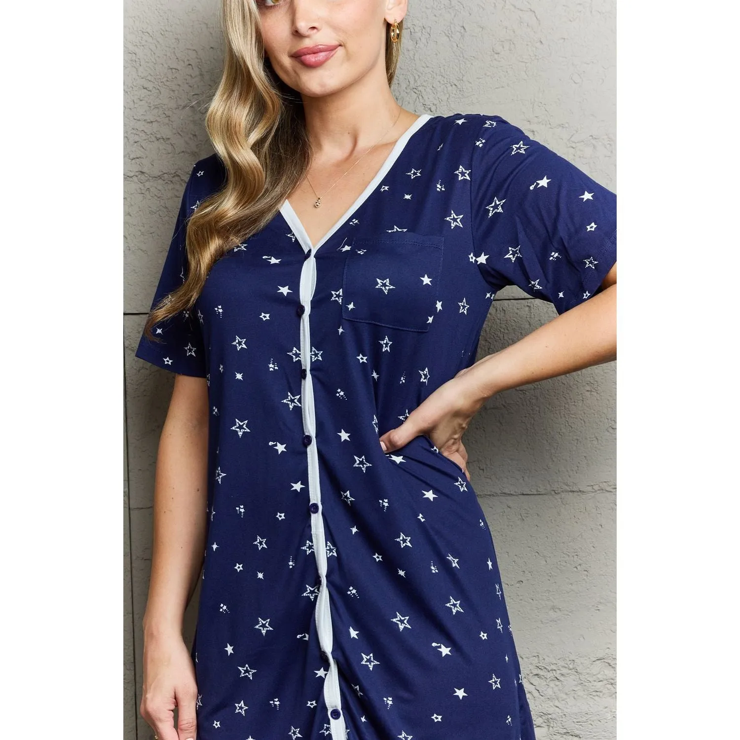 Karly Button Down Sleepwear Dress