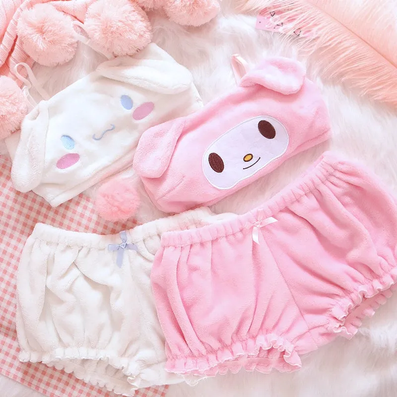 Kawaii Kuromi Inspired Plush Bandeau Set
