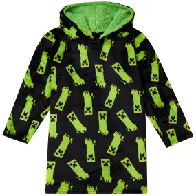 Kids Minecraft Fleece Hoodie Blanket - One Size