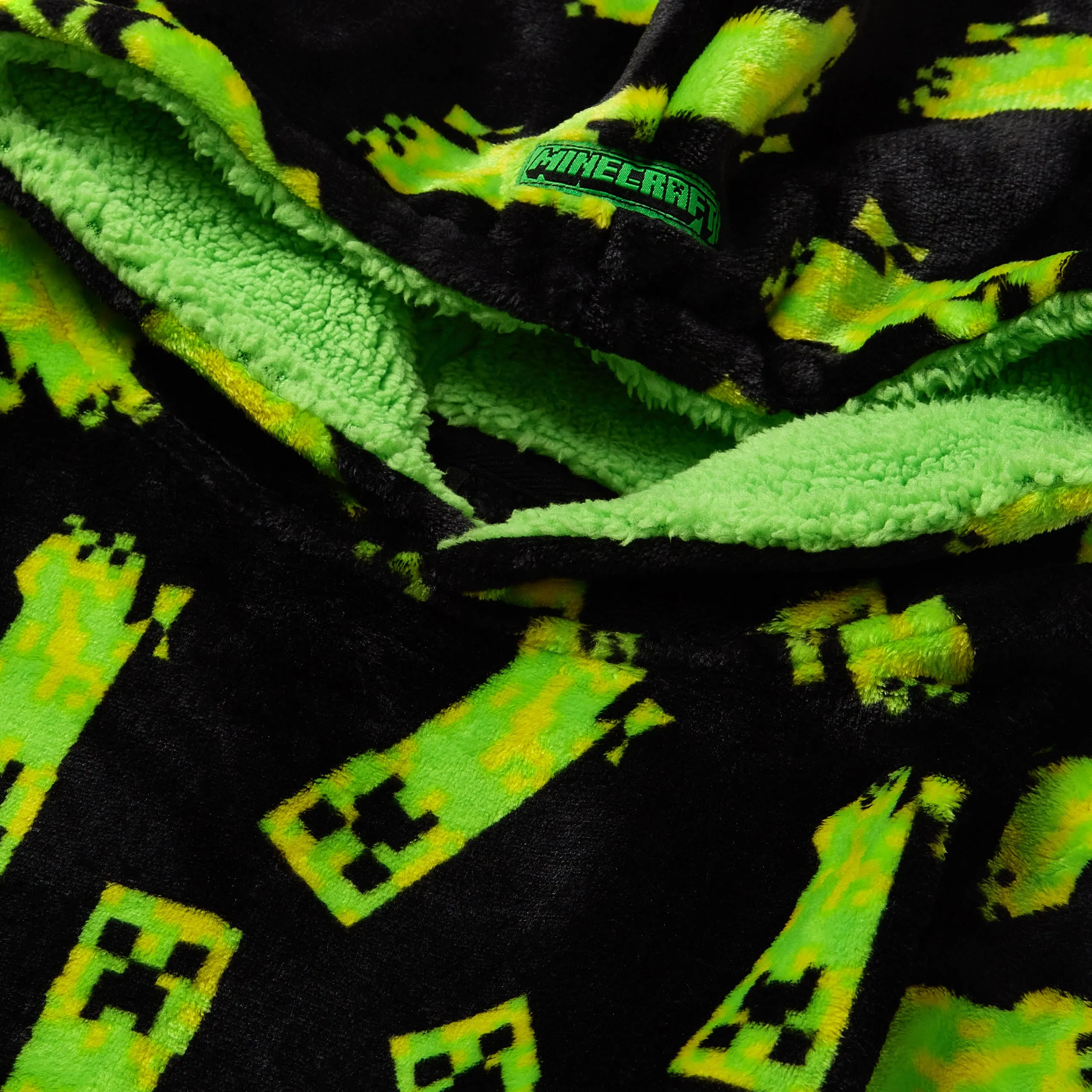 Kids Minecraft Fleece Hoodie Blanket - One Size