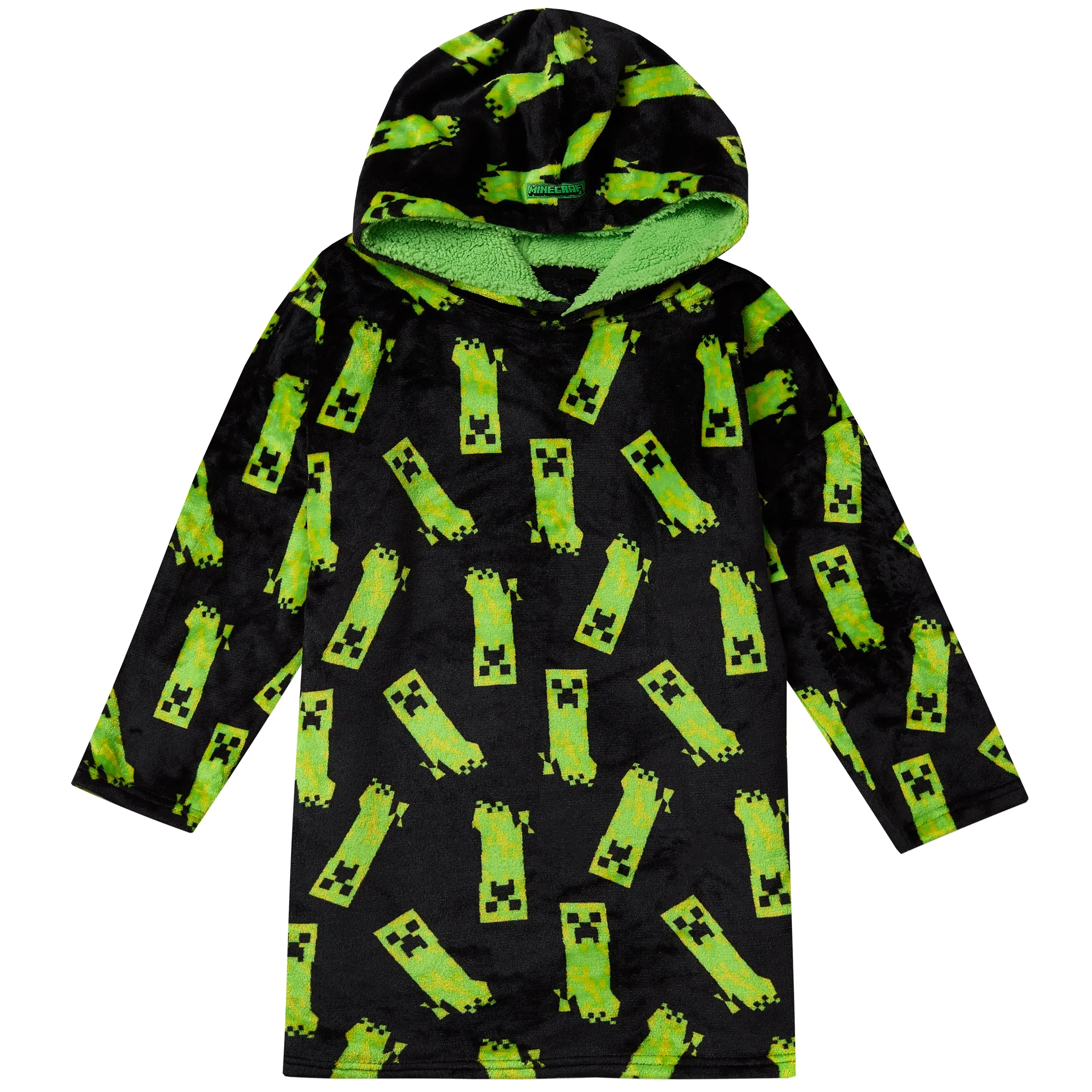 Kids Minecraft Fleece Hoodie Blanket - One Size