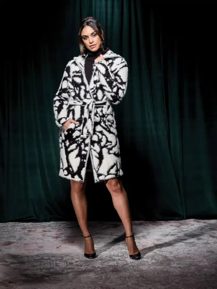 Lavish Bouclé Belted Cardigan