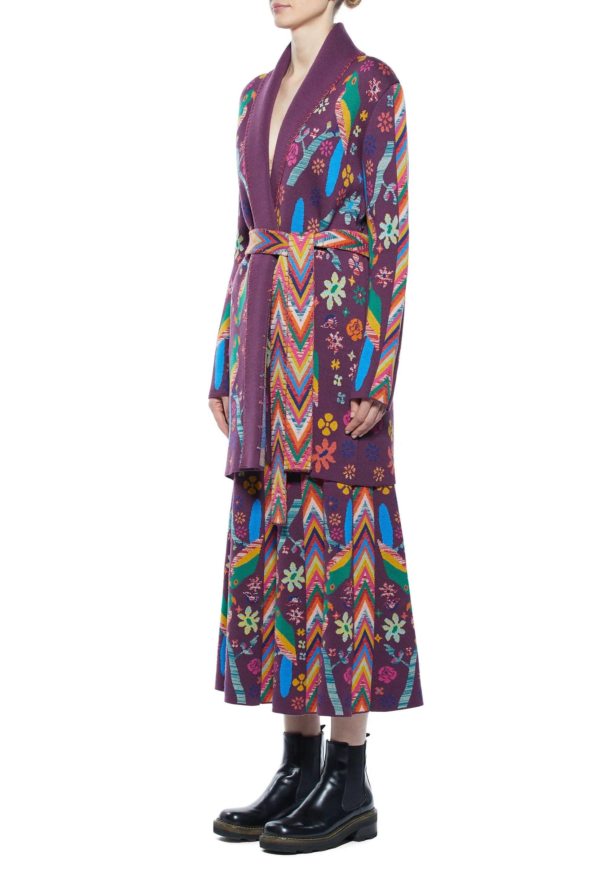 Margot Knit Cardigan in Multi Merino Wool