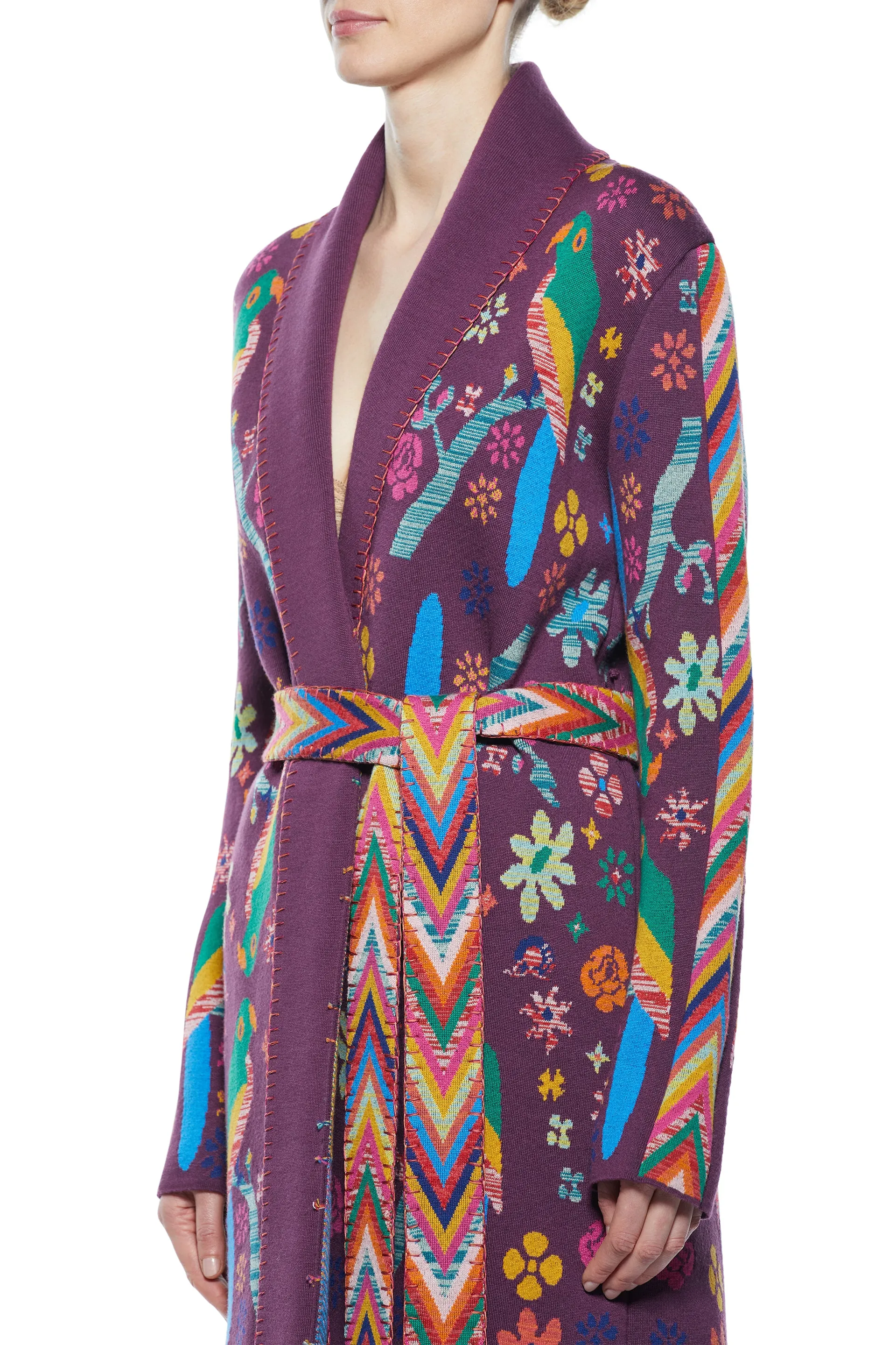Margot Knit Cardigan in Multi Merino Wool