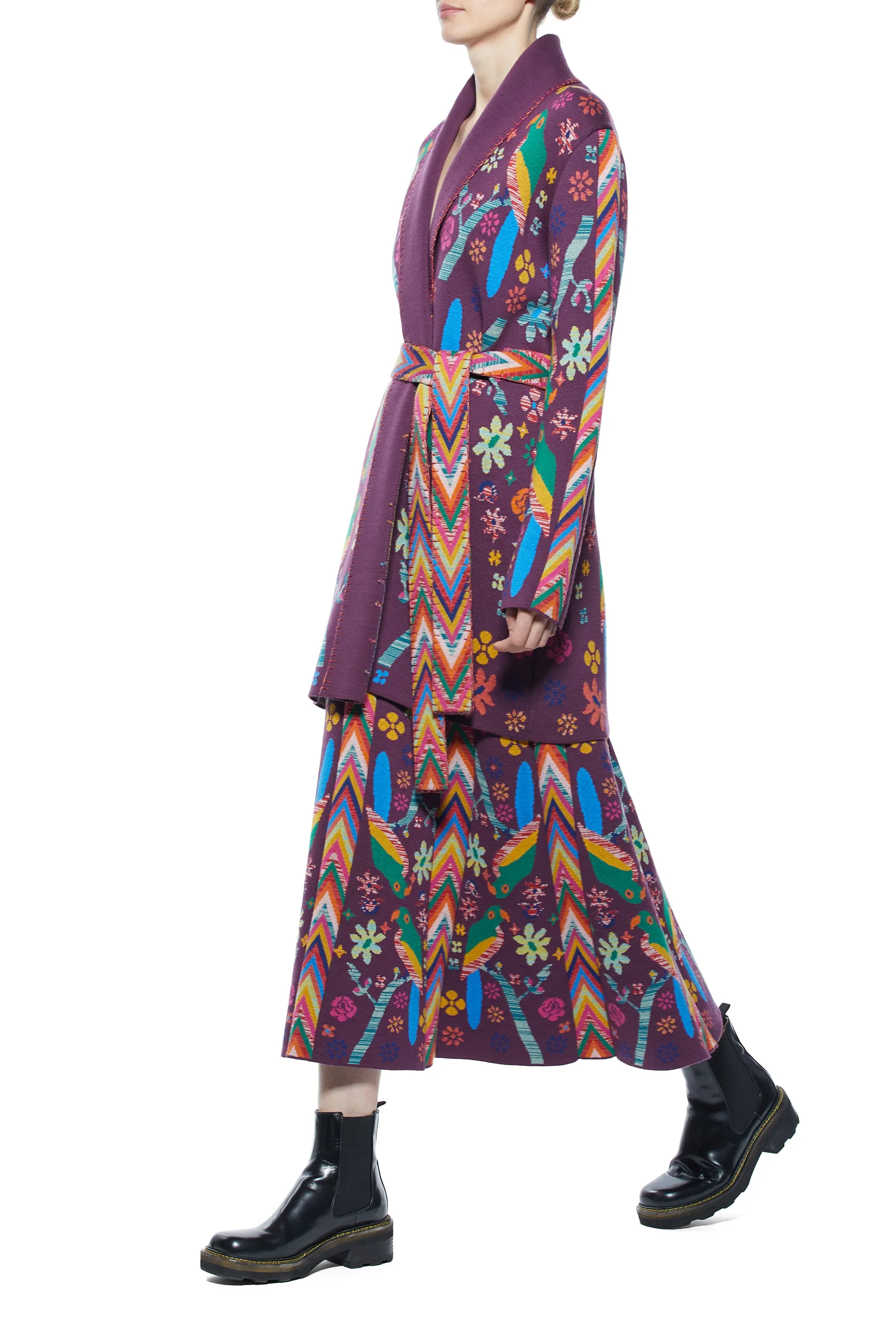Margot Knit Cardigan in Multi Merino Wool