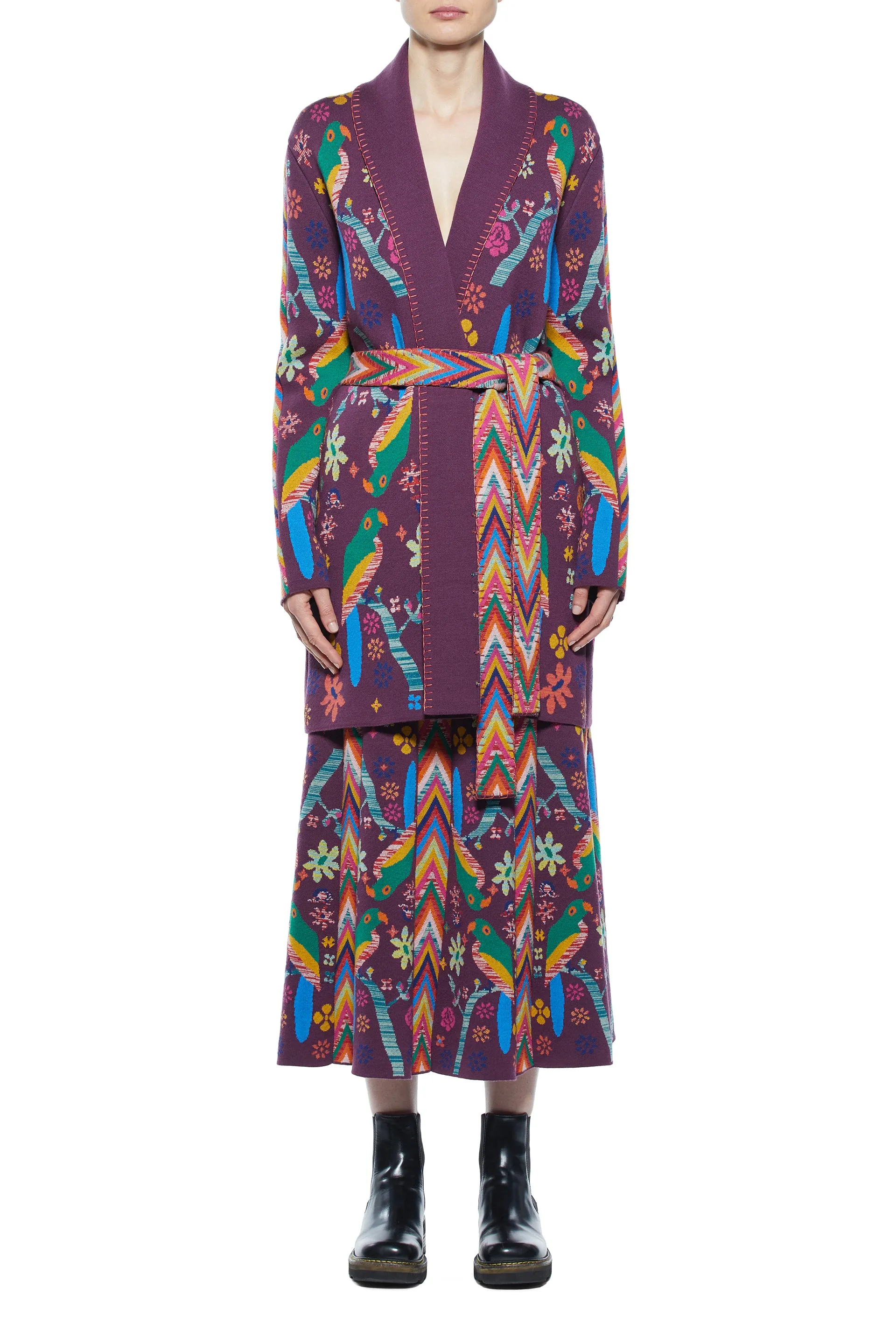 Margot Knit Cardigan in Multi Merino Wool