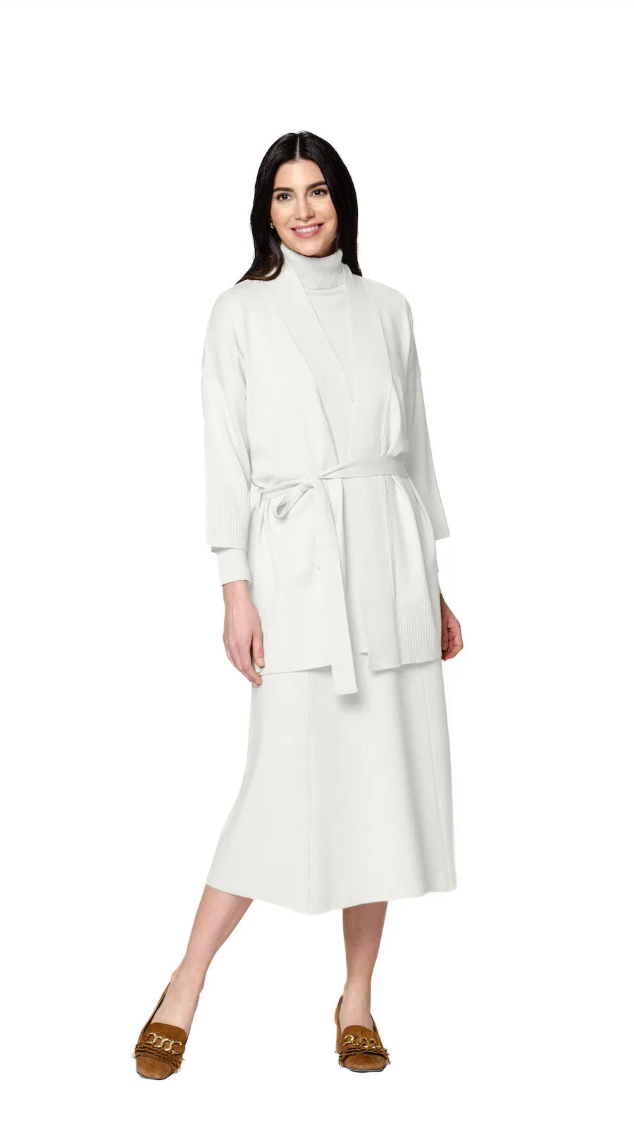 Martina Flat-Knit Vest - Winter White