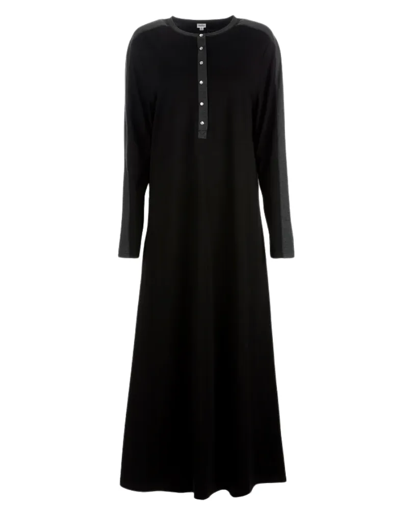 Me Moi Black Placket Cotton Nightgown