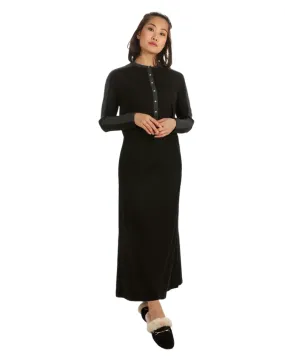 Me Moi Black Placket Cotton Nightgown