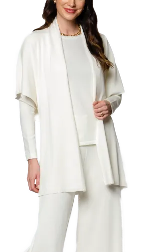Melinda Belted Dropped Shoulder Cardigan; Winter White