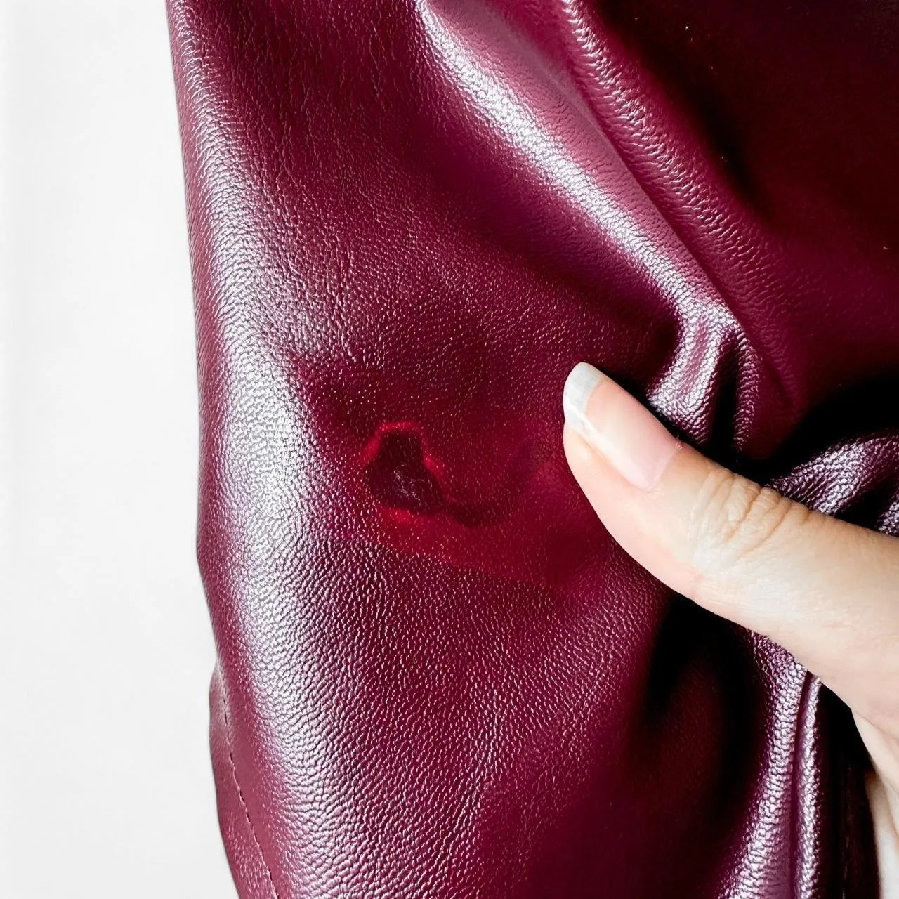 Missguided Burgundy Red Faux Leather Belted Knee Length A-Line Skirt Size 0/XS