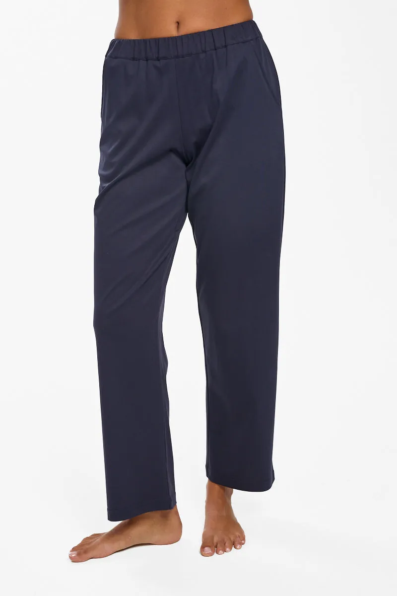 New Supima Cotton Piiped PJ Top Navy