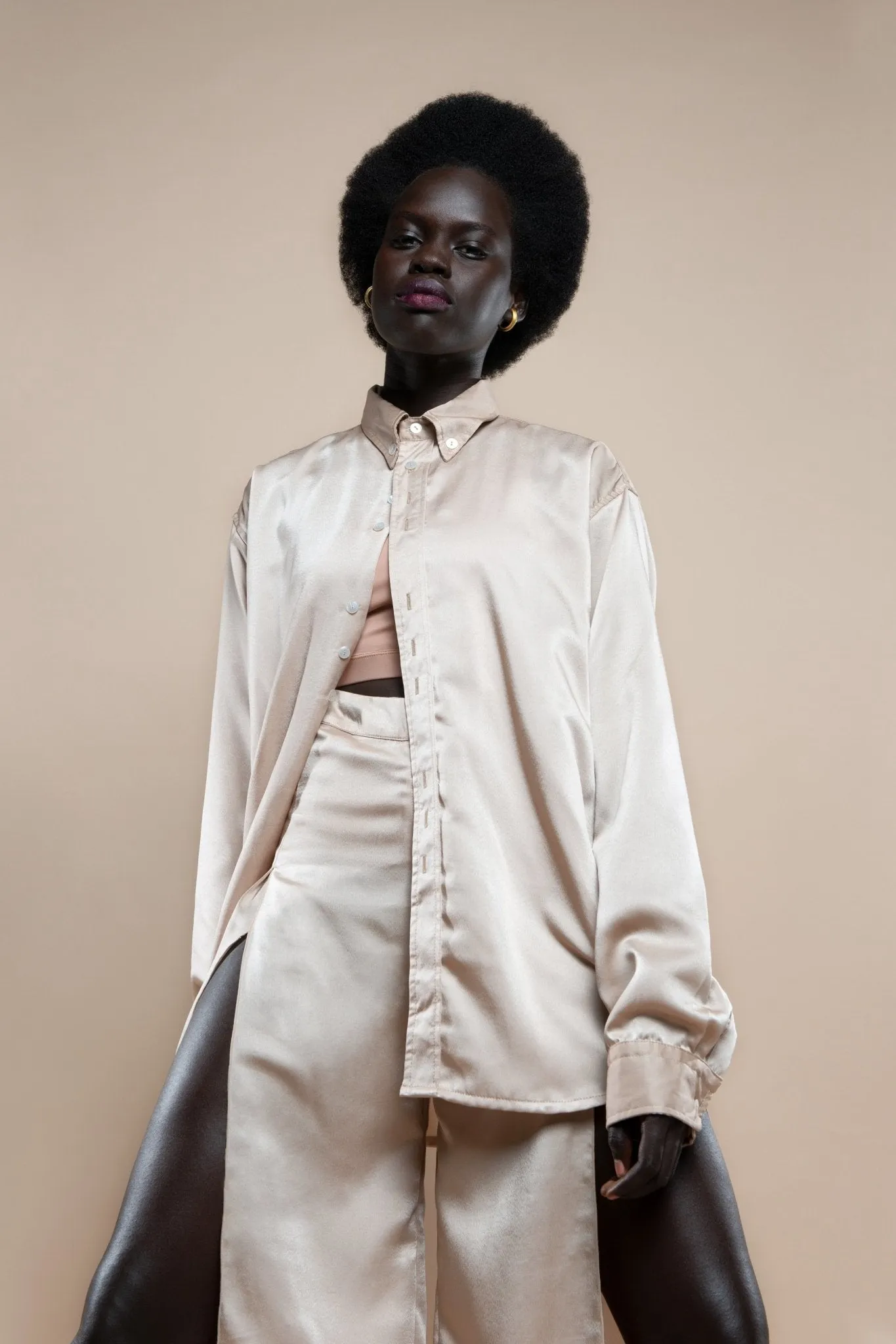 Pash Satin Oversized Shirt