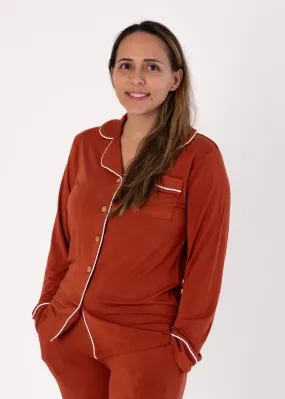 Pecan | Adult Button Pajama Top