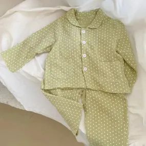 Polka-dot Button Up PJ Set