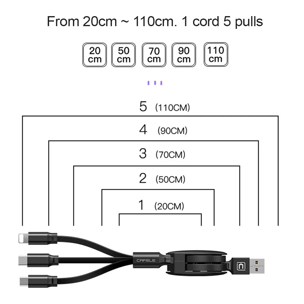 Retractable 3-in-1 Charging Cable