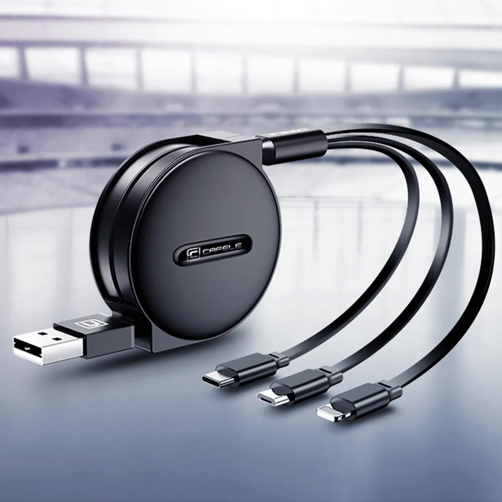 Retractable 3-in-1 Charging Cable