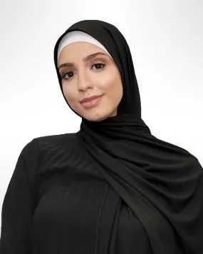 Ribbed Jersey Hijab – Black