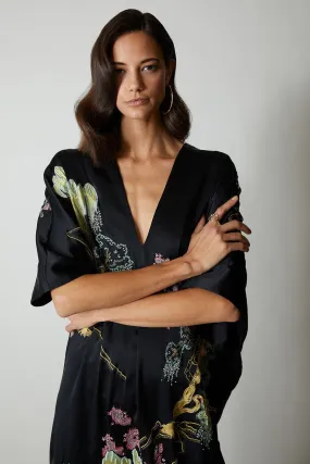 Sansui Embroidered Silk Caftan