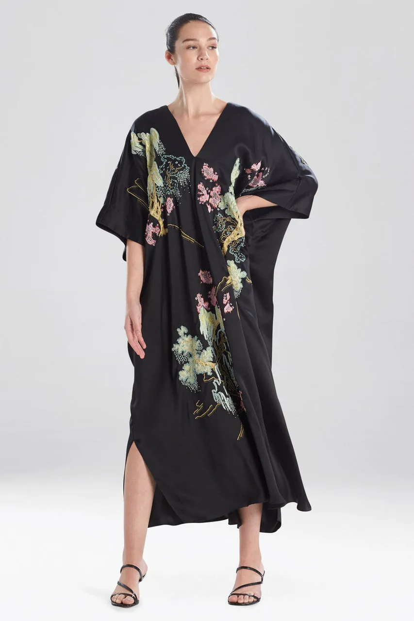 Sansui Embroidered Silk Caftan
