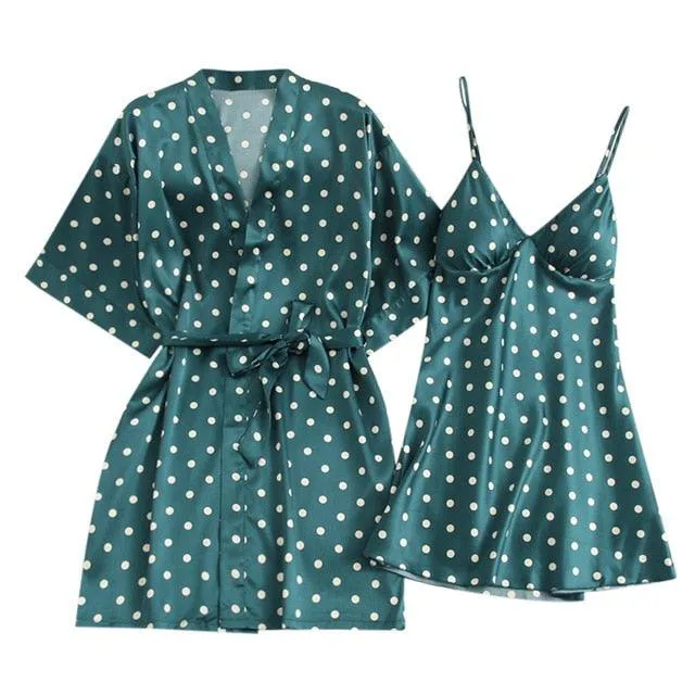 Sexy Underwear V-Collar Robe Lingerie Sling Nightgown