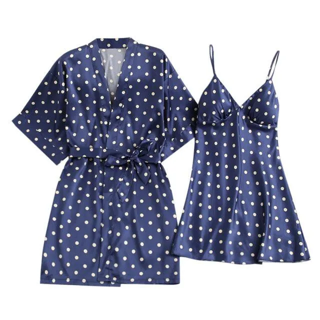 Sexy Underwear V-Collar Robe Lingerie Sling Nightgown