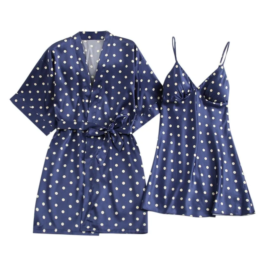 Sexy Underwear V-Collar Robe Lingerie Sling Nightgown