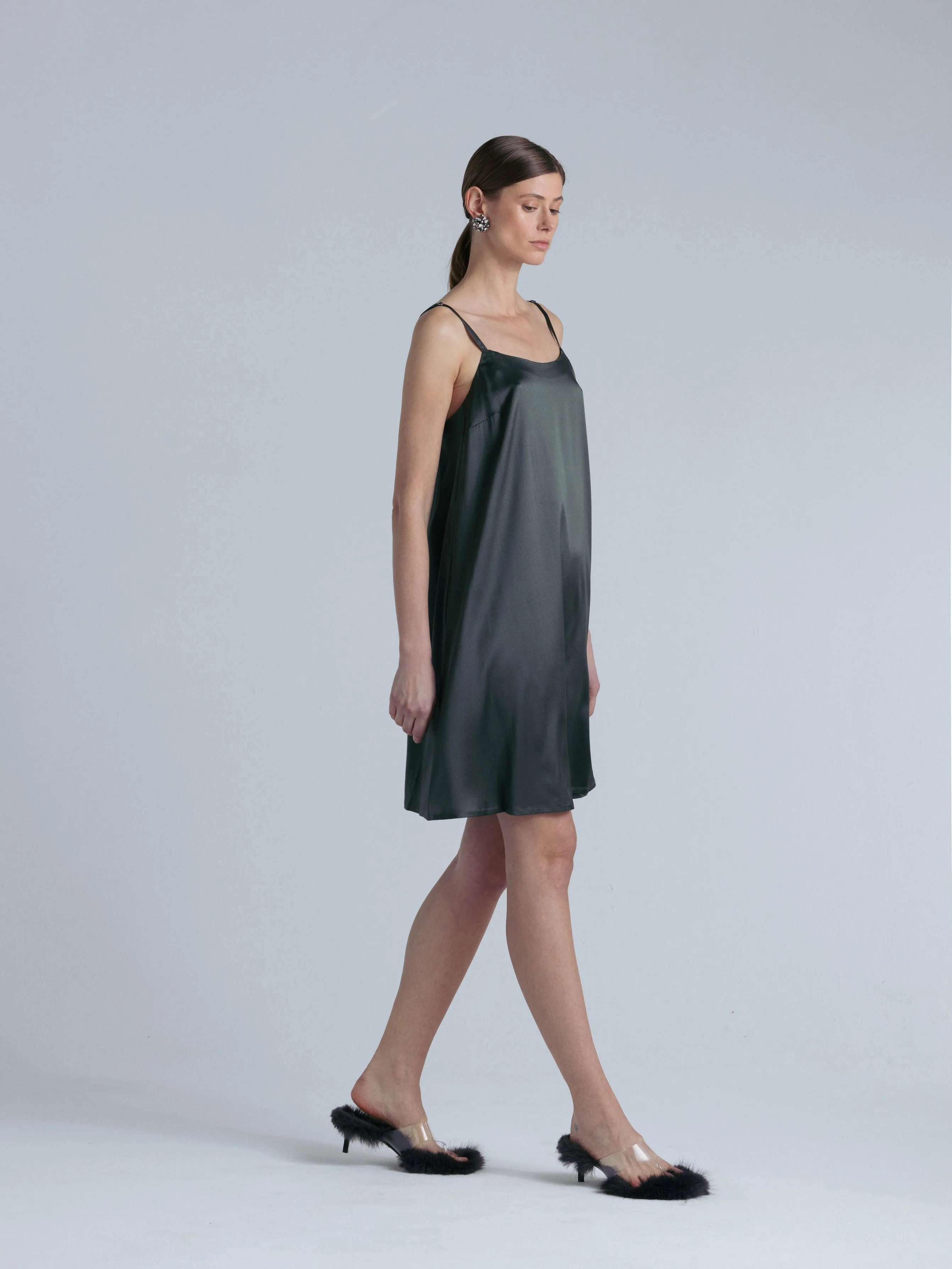Silk Midi Dress 'Aphrodite' in Rich Green