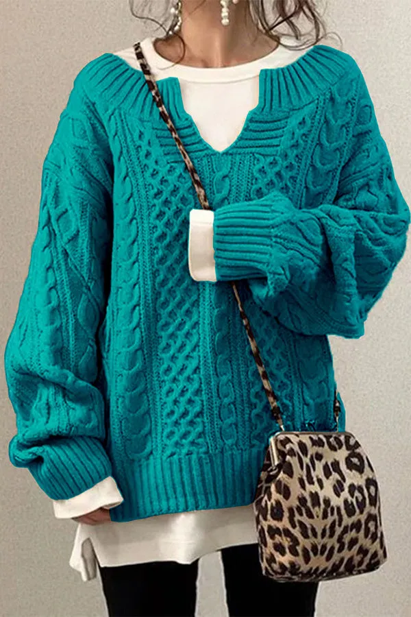 Slouchy Cable Knit Sweater