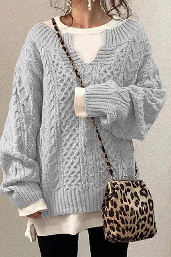 Slouchy Cable Knit Sweater