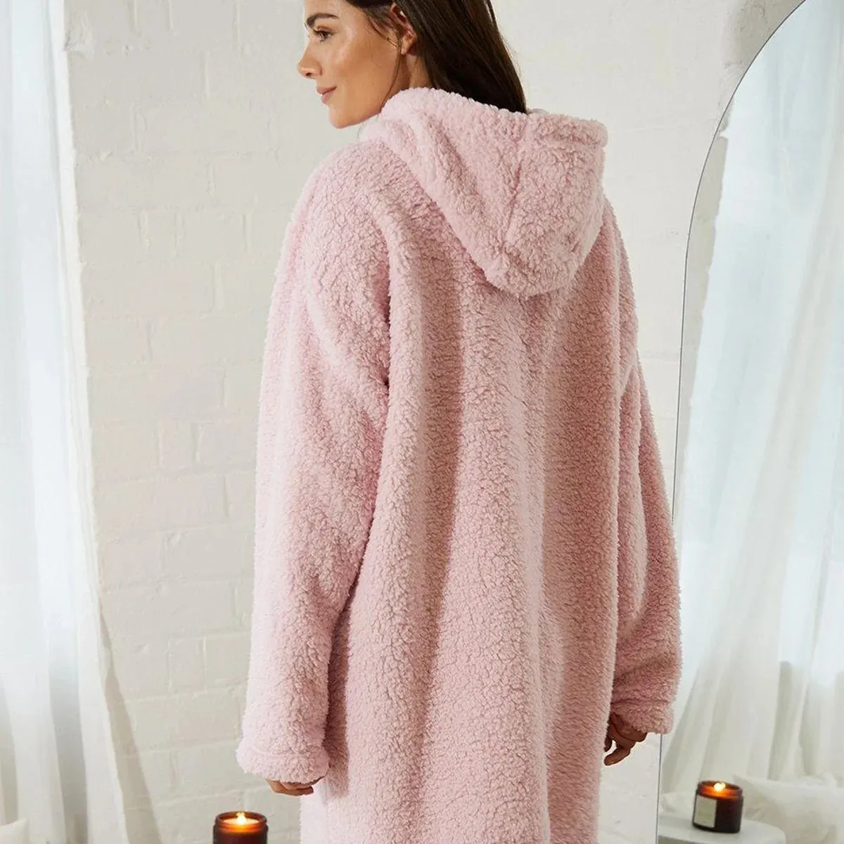 Threadbare Borg Longline Loungewear Hoodie