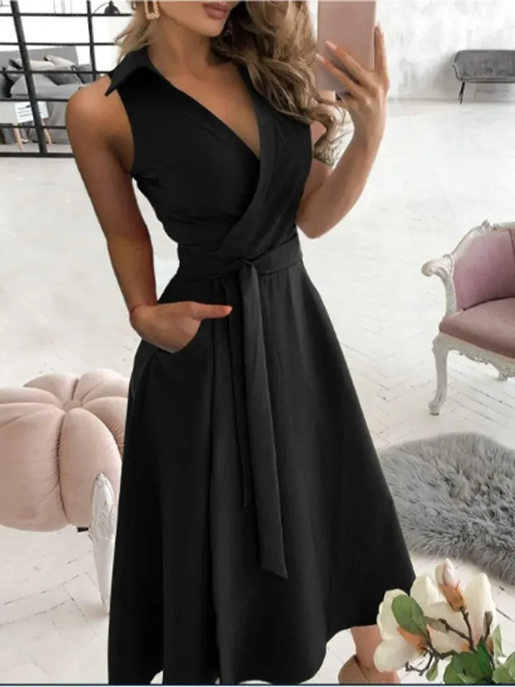 V-Neck Summer Wrap Dress.