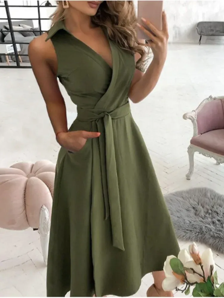 V-Neck Summer Wrap Dress.