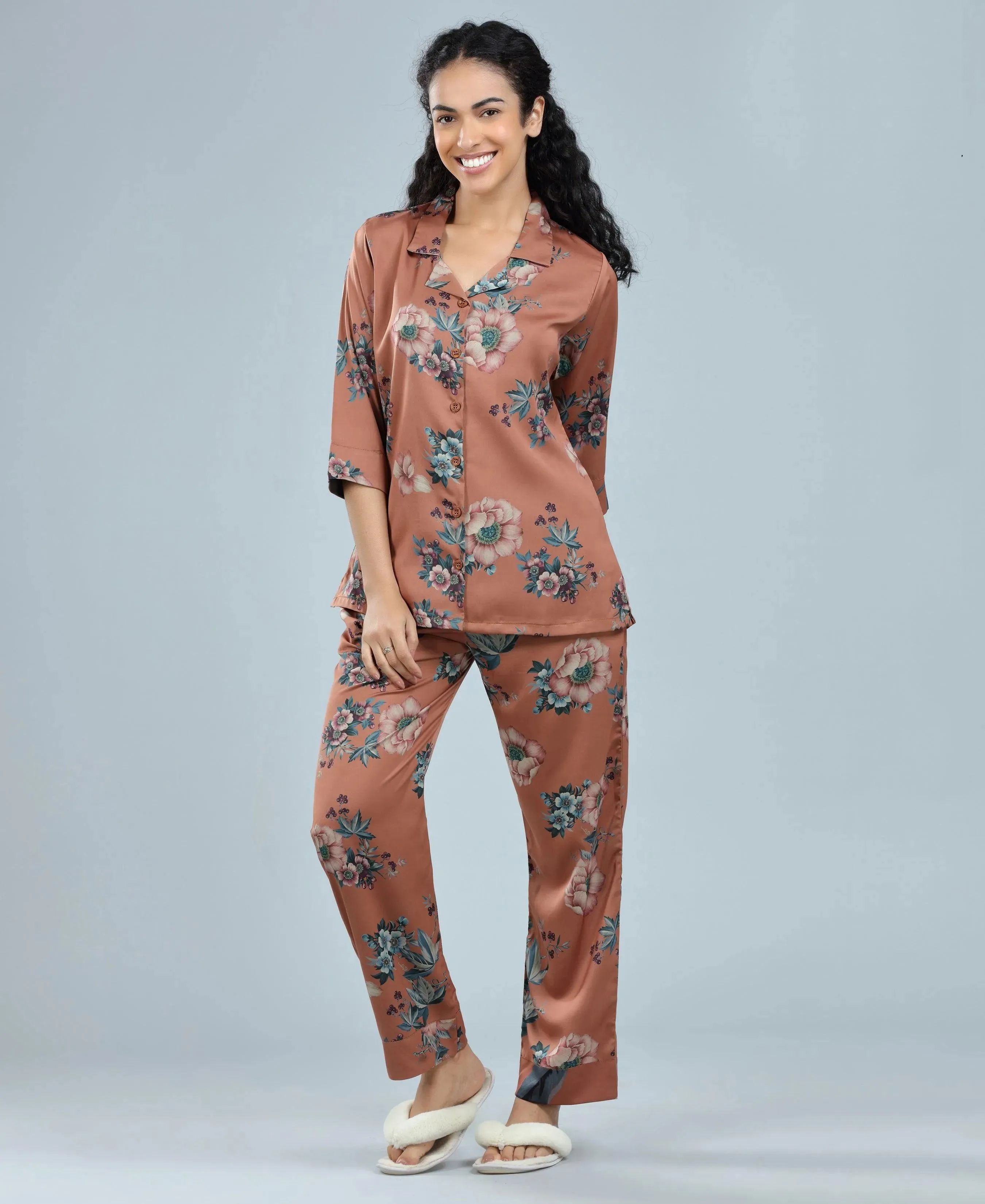 Velure Charming Relaxed Floral Print Night Suit