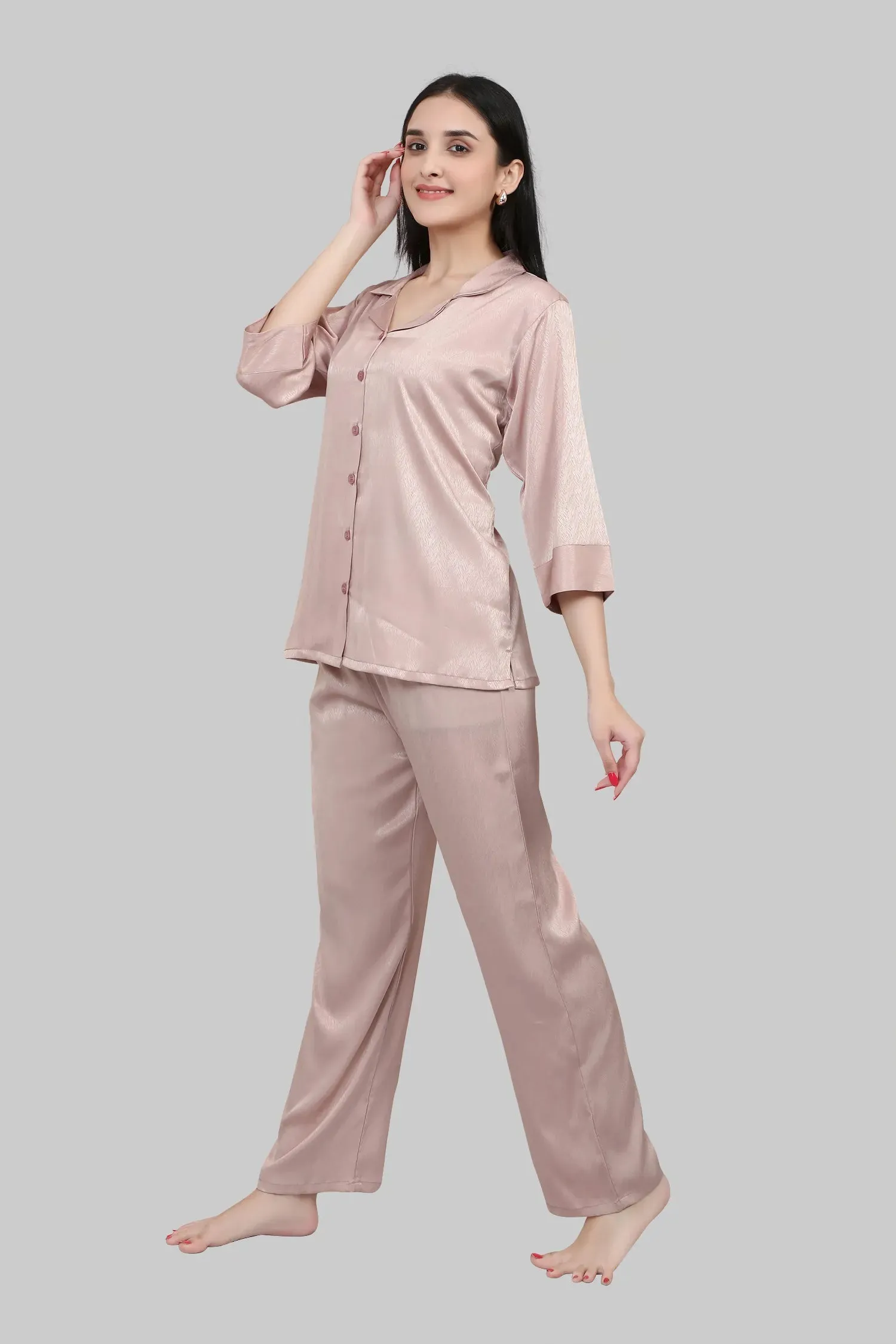 Velure Classic Shiny Satin Night Suit