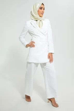 White Formal Wide-Leg Trouser