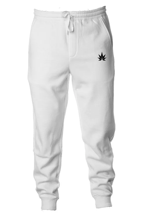 White Midweight Fleece Joggers